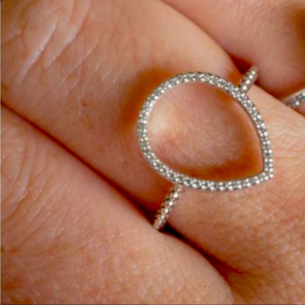 Authentic pandora open teardrop ring size 7
